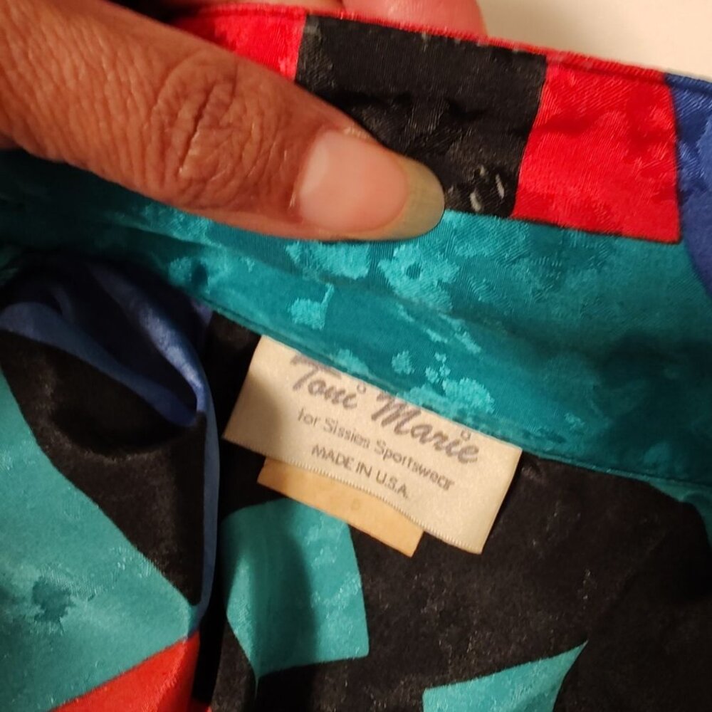 Vintage Toni Marie Sissies Sportswear Women Abstract Blazer Jacket Size 6 - Picture 14 of 14